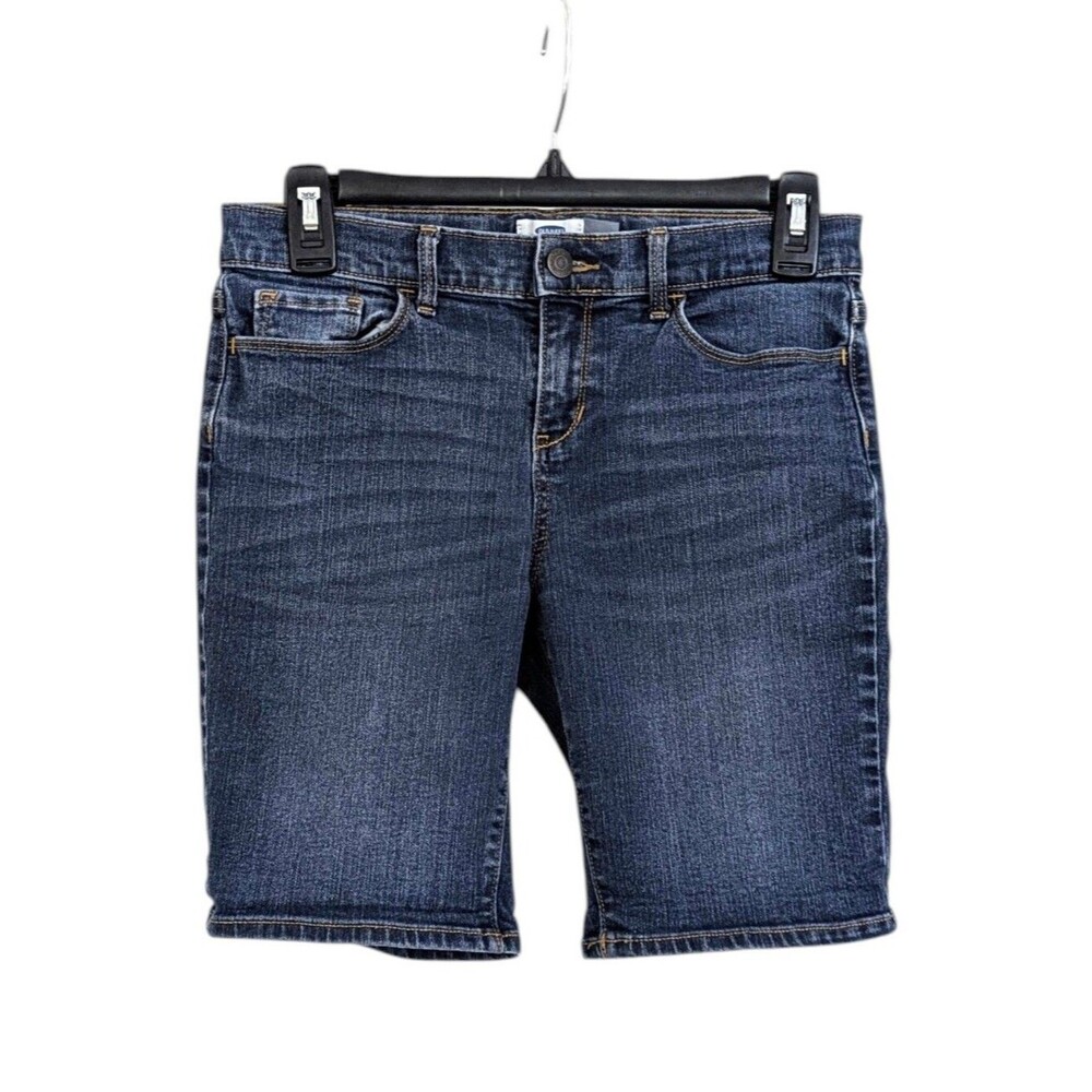 Old Navy Bermuda Length Jean Shorts With Adjustable Waist - Size 14 Girls
